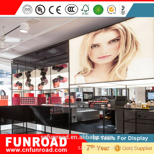 New Design Baking Paint Wood Cosmetic Counter Showcase With Professional Design